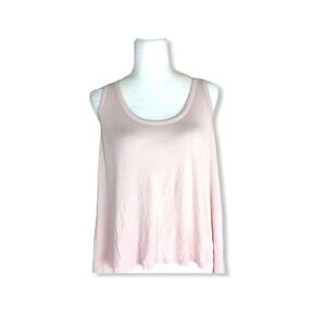 CYNTHIA ROWELY Womens Size S‎ Pink Tank Top Sheer Pleaded Back Scoop Neckline